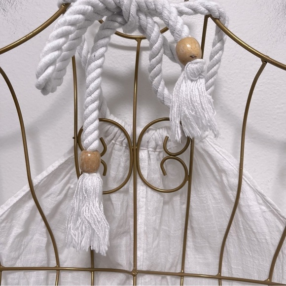 Aerie Swim White Cover Up Halter Neck Boho Fringe Lightweight Size XS / S - Picture 8 of 11